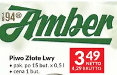 Piwo Amber Złote Lwy promocja w Makro