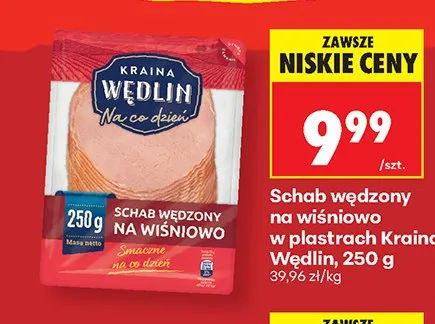 Schab wędzony na wiśniowo w plastrach Kraina Wędlin promocja w Biedronka