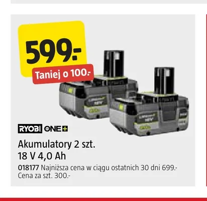 Akumulatory 2-pak Ryobi ONE+ promocja w Jula