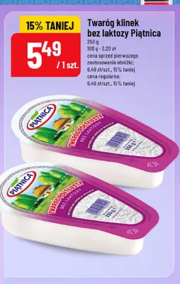 Twaróg klinek bez laktozy Piątnica promocja w POLOmarket