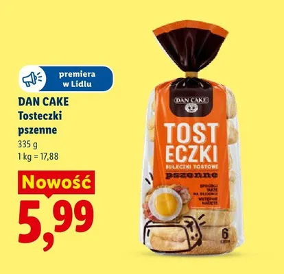 Tosteczki pszenne Dan Cake promocja w Lidl