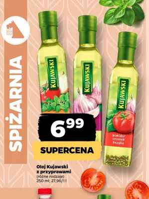 Olej rzepakowy Kujawski z pomidorami czosnkiem i bazylią promocja w Netto