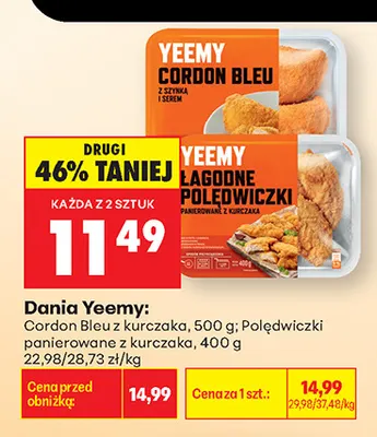 Dania Yeemy Cordon Bleu z kurczaka promocja w Biedronka