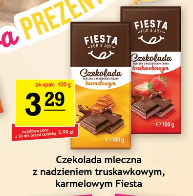 Czekolada mleczna z nadzieniem karmelowym Fiesta promocja w Gram Market