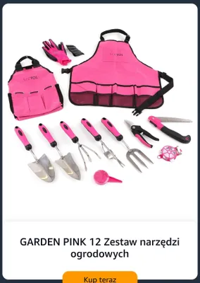 Zestaw narzędzi ogrodowych Sixtol Garden Pink 12 promocja w Amazon