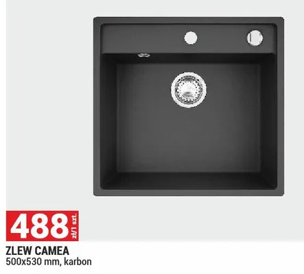Zlew Camea 500x530mm karbon promocja w Merkury Market