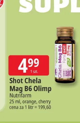 Shot Chela Mag B6 Olimp pomarańczowy promocja w Leclerc