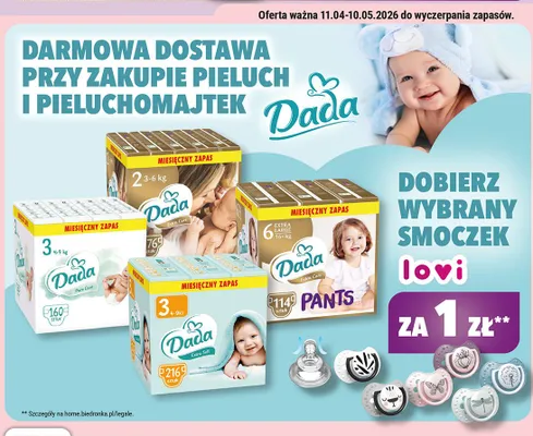 Pieluchy i pieluchomajtki darmowa dostawa promocja w Biedronka