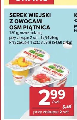 Serek wiejski z owocami OSM Piątnica promocja w Stokrotka