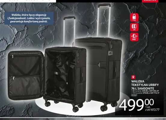 Walizka tekstylna Urbify 115 l Samsonite promocja w Selgros