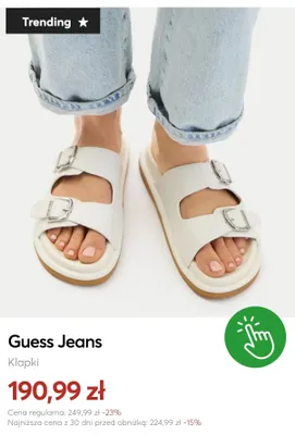 Klapki Guess Jeans promocja w eobuwie.pl