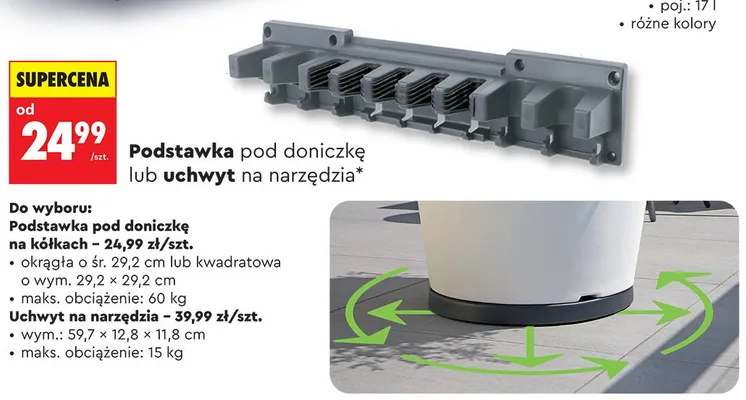 Podstawka pod doniczkę lub uchwyt na narzędzia promocja w Biedronka