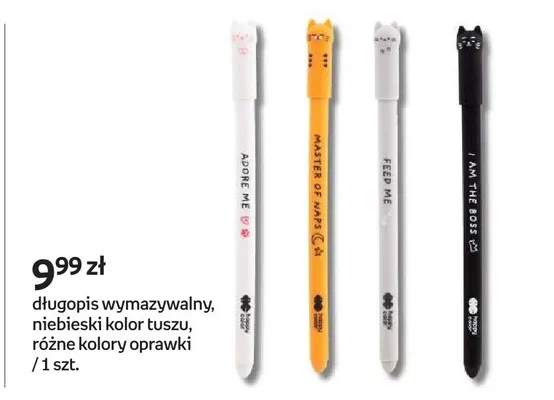 Długopis wymazywalny niebieski kolor tuszu z motywami zwierząt promocja w Empik