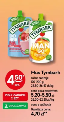 Mus Tymbark Mango Jabłko Banan Brzoskwinia promocja w Żabka
