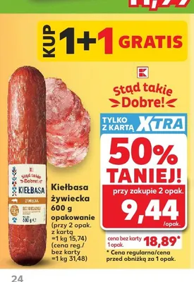Kiełbasa żywiecka Stąd takie dobre! promocja w Kaufland