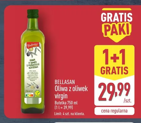Oliwa z oliwek virgin Bellasan promocja w Aldi