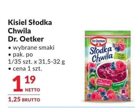 Kisiel Słodka Chwila Dr. Oetker promocja w Makro