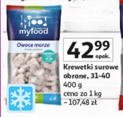 Krewetki surowe obrane promocja w Auchan