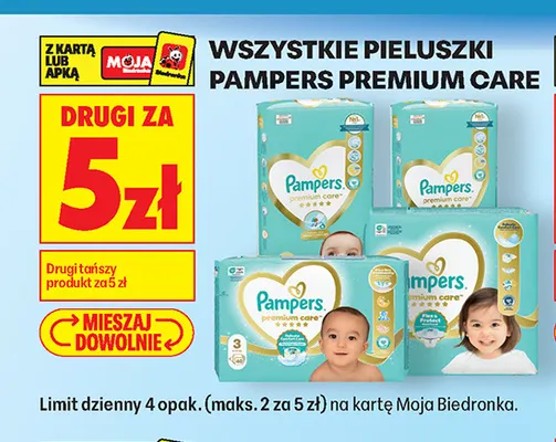 Pieluszki Pampers Premium Care promocja w Biedronka