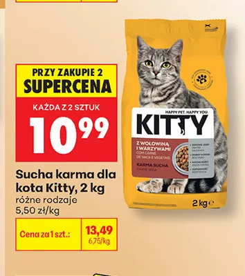 Sucha karma dla kota Kitty promocja w Biedronka