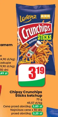Chipsy Crunchips Sticks ketchup promocja w Dino