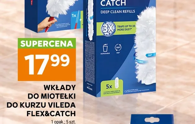 Wkłady do miotełki do kurzu Vileda Flex & Catch promocja w Stokrotka