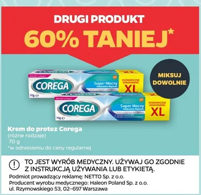 Krem do protez różne rodzaje promocja w Netto