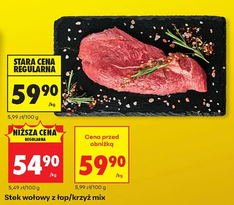 Stek wołowy z łopatki/krzyż mix promocja w Biedronka