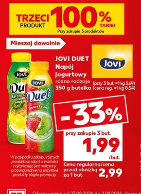 Napój jogurtowy yuzu banan Jovi Duet promocja w Kaufland