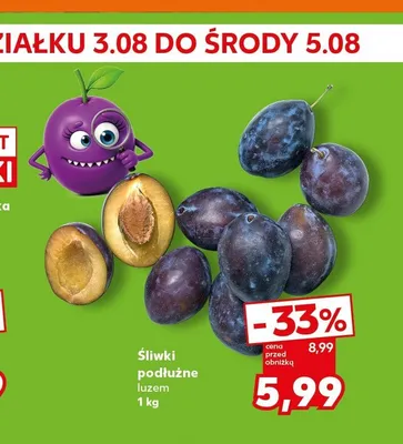 Śliwki podłużne promocja w Kaufland