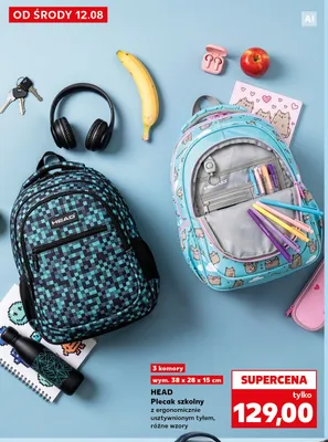 Plecak szkolny HEAD promocja w Kaufland