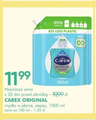 Mydło w płynie zapas Carex Original promocja w Super-Pharm