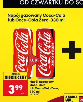 Napój gazowany Coca-Cola Zero promocja w Biedronka