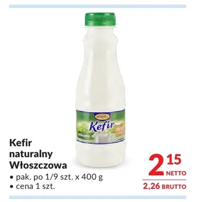 Kefir naturalny Włoszczowa promocja w Makro