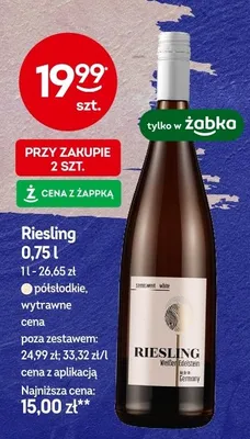 Wino Riesling półsłodkie, wytrawne promocja w Żabka