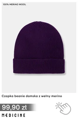 Czapka beanie damska z wełny merino Medicine promocja w Medicine