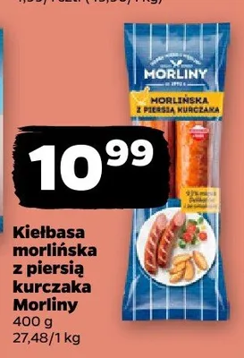 Kielbasa morlińska z piersią kurczaka Morliny promocja w Netto