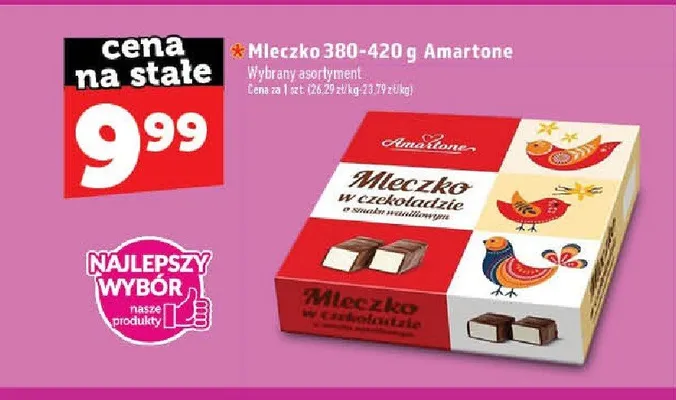 Mleczko w czekoladzie o smaku waniliowym Amartone promocja w TOPAZ