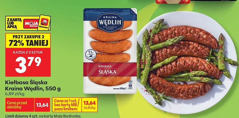 Kiełbasa wiejska Kraina wędlin promocja w Biedronka