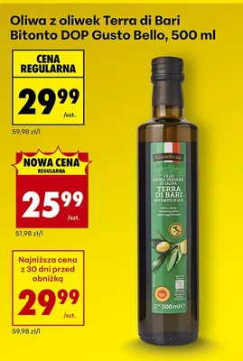 Oliwa z oliwek Terra di Bari Bitonto DOP Gusto Bello promocja w Biedronka