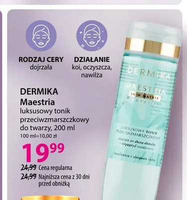 Tonik przeciwzmarszczkowy do twarzy Dermika Maestria promocja w Hebe