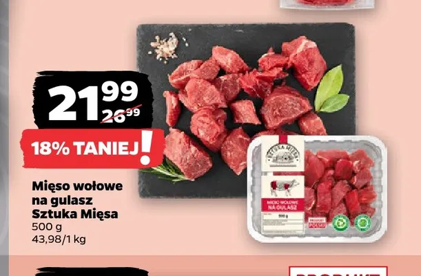 Mięso wołowe na gulasz Sztuka Mięsa promocja w Netto