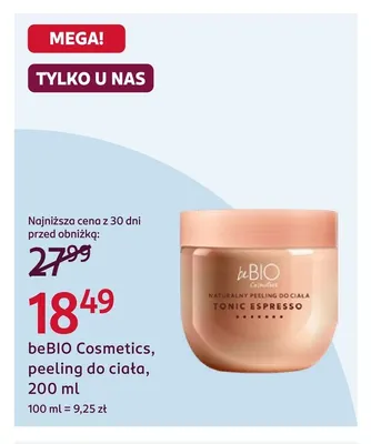 Peeling do ciała beBIO Cosmetics promocja w Rossmann