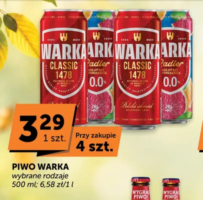 Piwo bezalkoholowe Warka Radler Grejpfrut Pomarańcza promocja w ABC