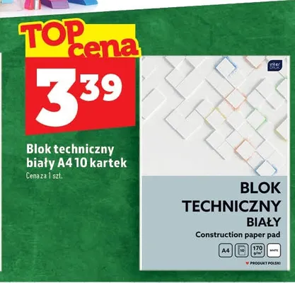 Blok techniczny biały A4 Interdruk promocja w TOPAZ