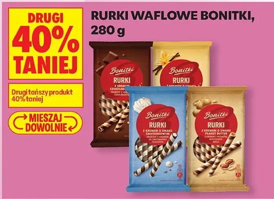 Rurki waflowe DRUGIE -40% promocja w Biedronka