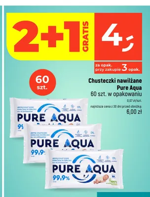 Chusteczki nawilżane Pure Aqua 99,9% wody promocja w Dealz