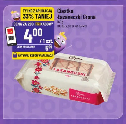 Ciastka Łazaneczki Grona promocja w POLOmarket