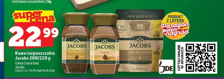 Kawa rozpuszczalna Jacobs Cronat Gold promocja w TOPAZ