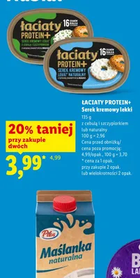 Serek kremowy lekki Łaciate Protein+ z cebulą i szczypiorkiem promocja w Lidl